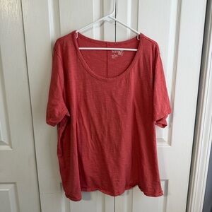 Terra & Sky red short sleeve top size 2XL
